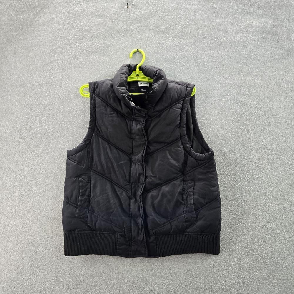 Gap Women Vest L Black Puffer Quilted Sleeveless READ